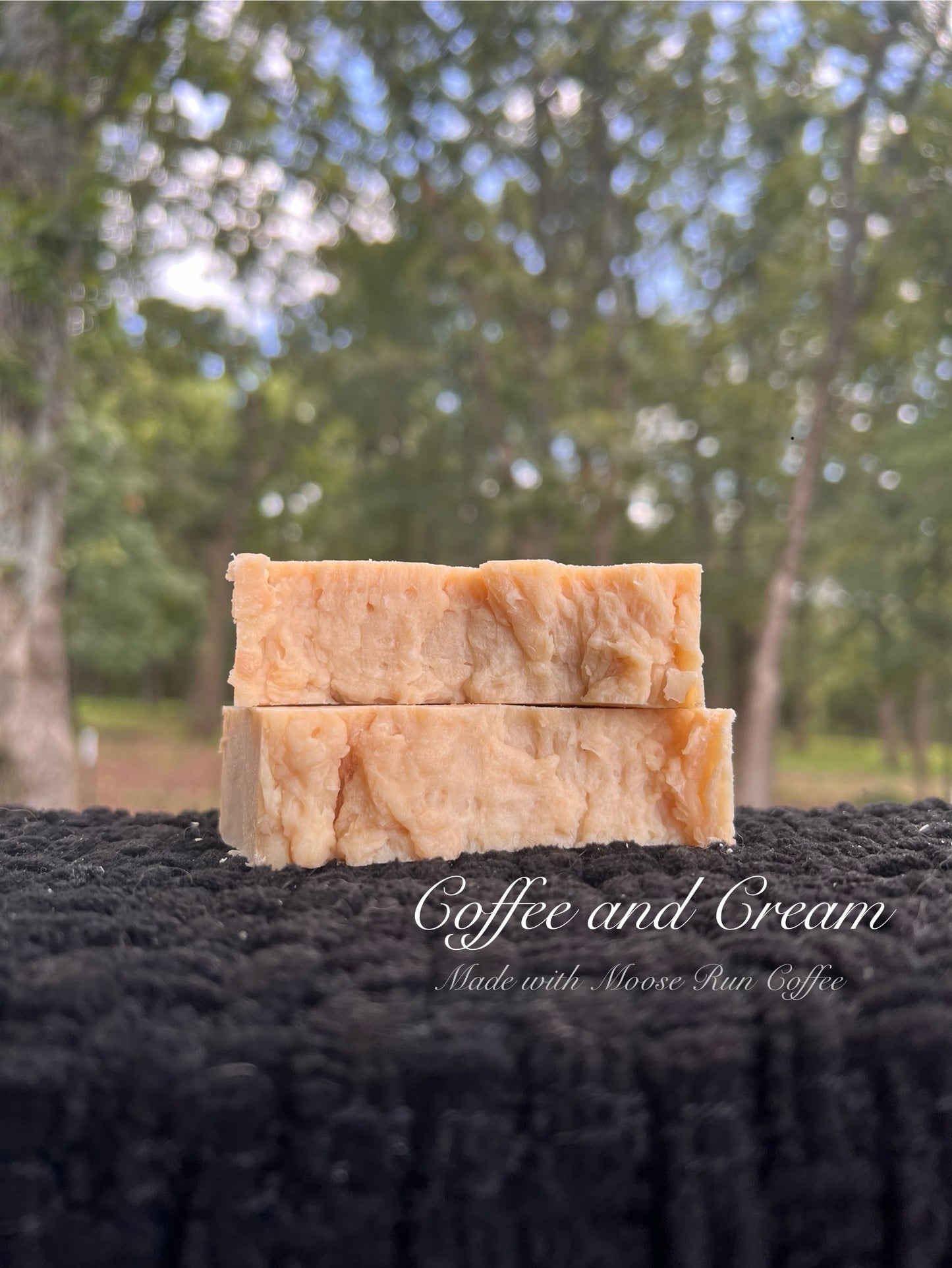 Coffee and Cream Soap made with Moose Run Coffee